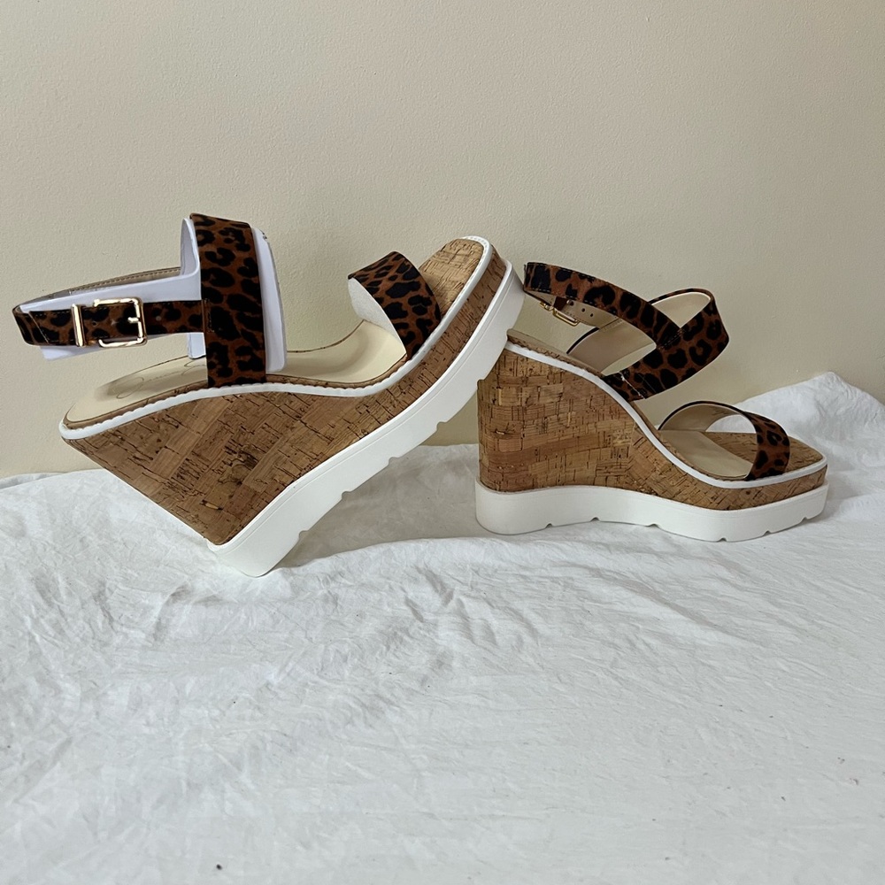 Jessica Simpson NWOT Leopard Print Wedge Sandals